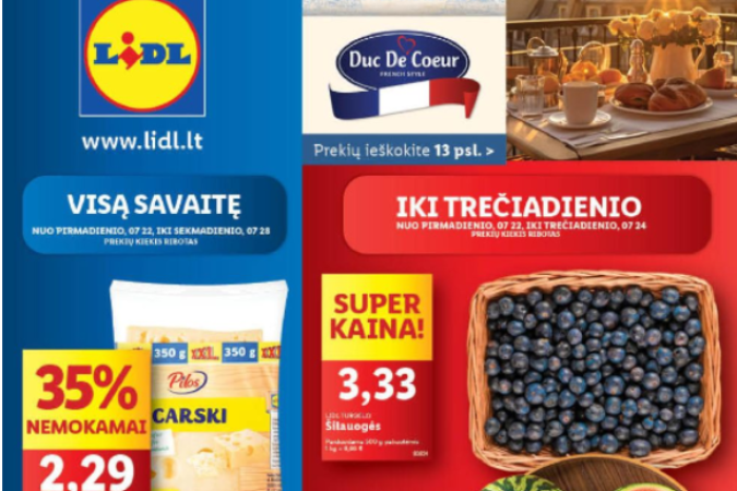 30 savaitės (2024.07.22-07.28) populiariausių prekybos centru (LIDL, THOMAS PHILIPPS, IKI, AIBĖ ir PROMO CASH&CARRY) geriausios nuolaidos ir akcijos