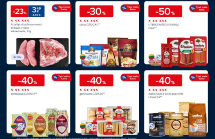 RIMI: Brokoliai – 50%, MAXIMA: Lavazza kava – 40%. IKI, LIDL ir kt. 4 savaitės (2025.01.20–01.27) naudingiausios akcijos ir nuolaidos