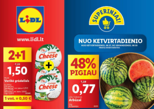 Geriausios savaitgalio (2024.06.27-06.30) LIDL nuolaidos ir akcijos